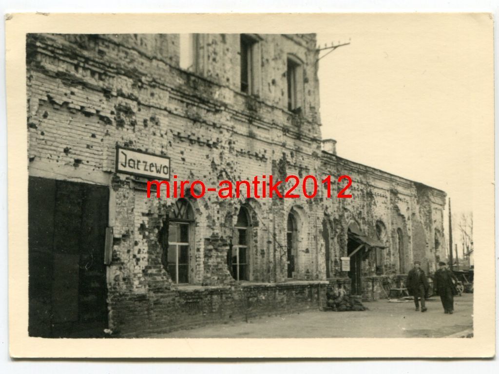 Foto, Wehrmacht, zerstörter Bahnhof, Jarzewo, Russland