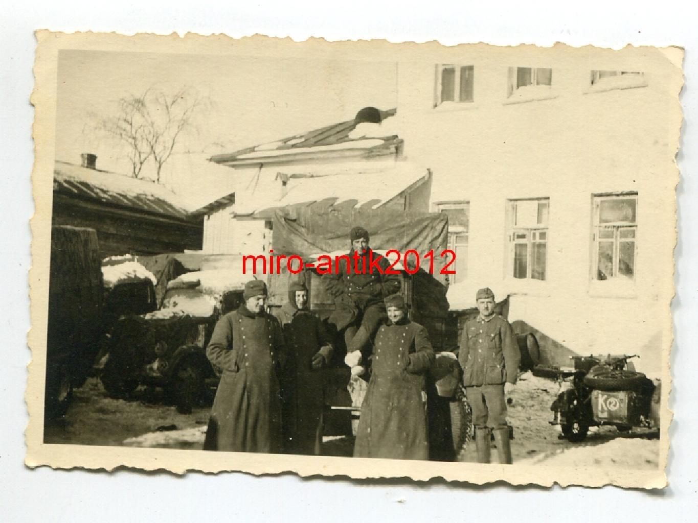 Foto, Wehrmacht, Soldaten, LKW, Krad, Quartier, Gshatsk, Russland