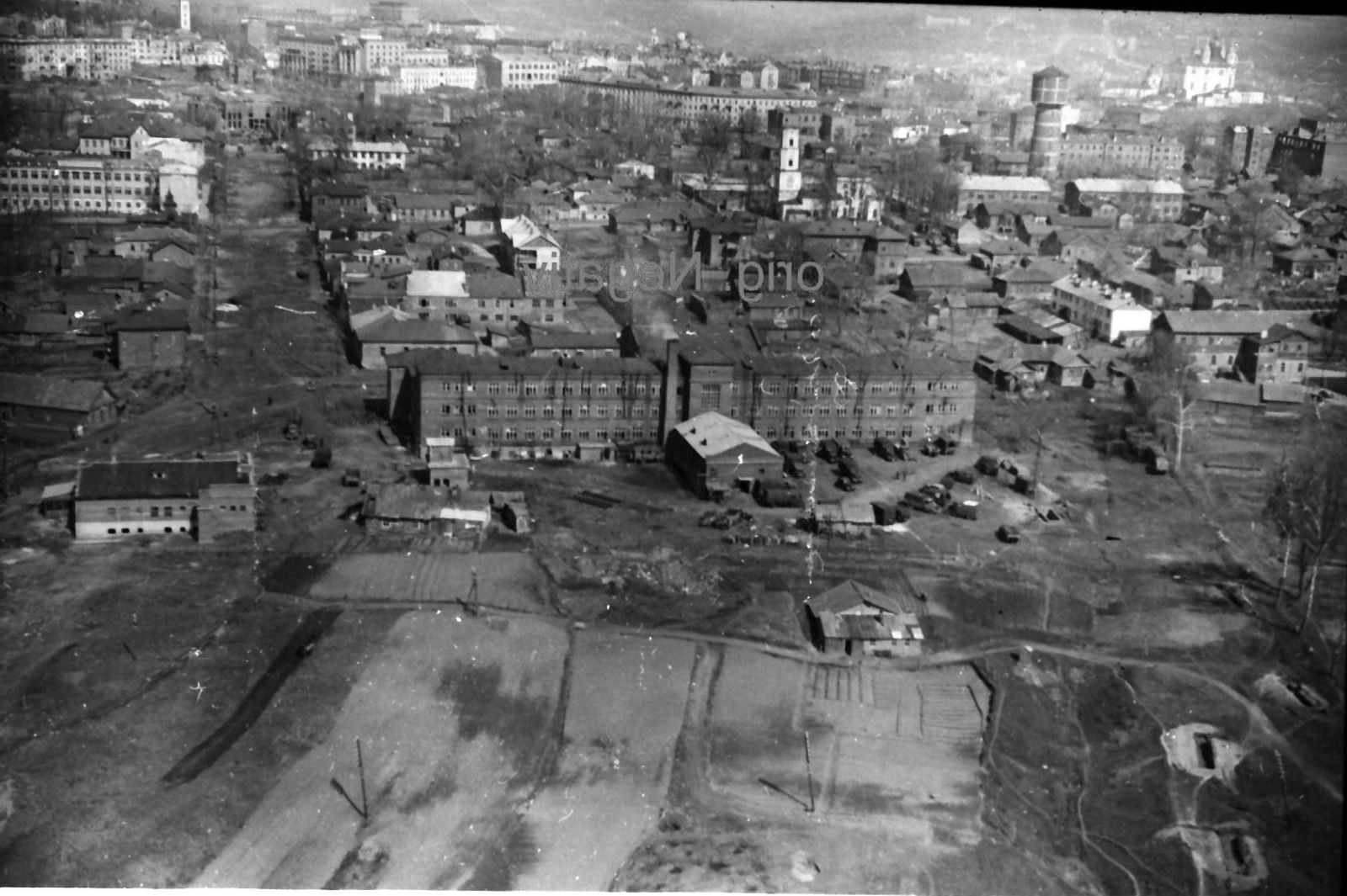 Foto 2 WK, orig. negativ, Ostfront,Smolensk, Luftaufnahme,Kathedrale, Brücke.jpg