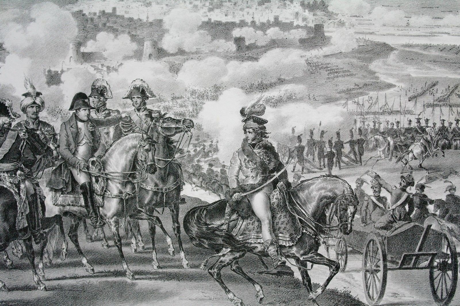 Lithographie XIX Smolensk Land- Russland Bagration Napoleon.jpg