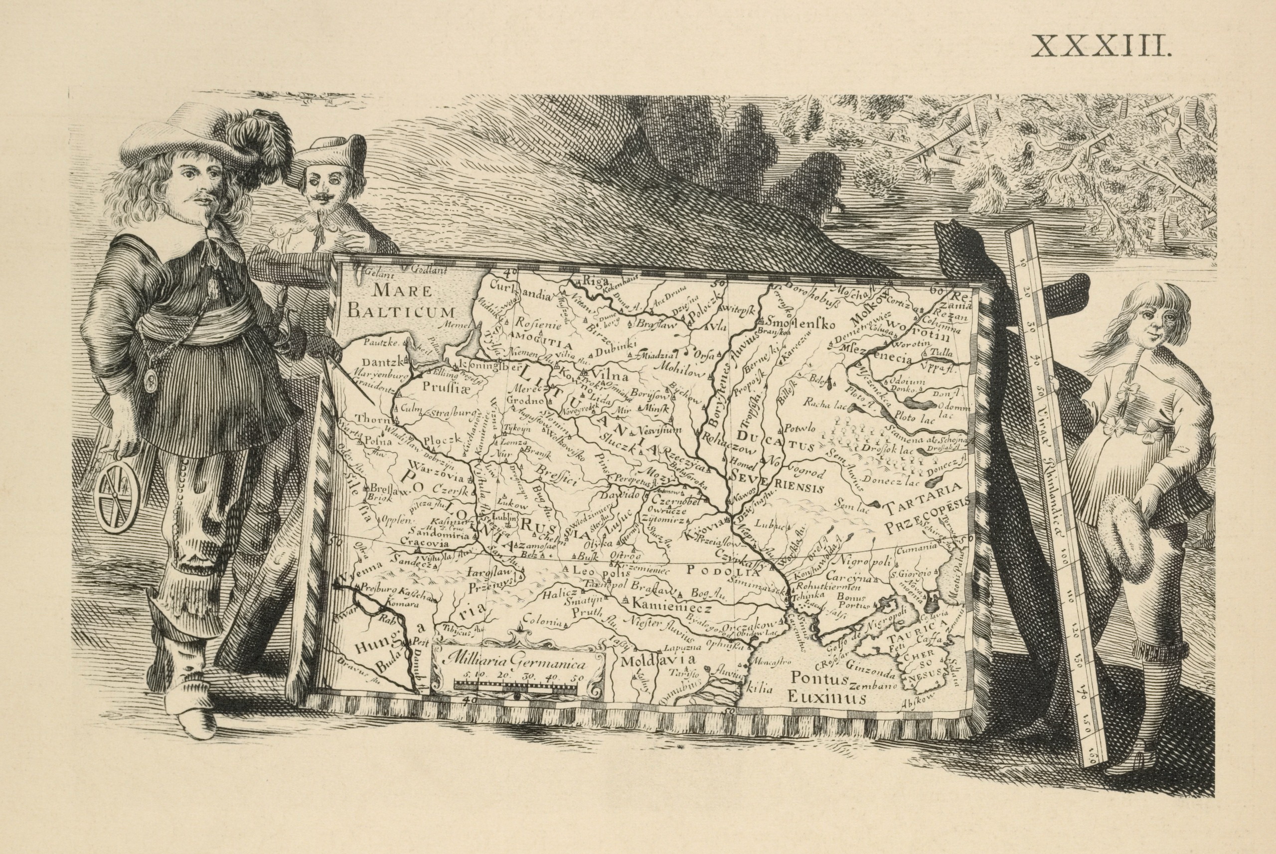 Karta Pol'shi na plane osady Smolenska 1634g.jpg